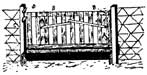 Hog Trough Gate: Shown is a simple diagram of a device used to regulate the hogs during feeding time.
